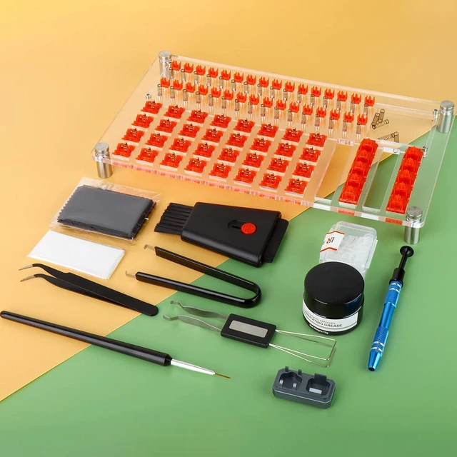 Alt view image 7 of 7 - YIMAGUJRX 32 Switches Acrylic Lube Station,Keyboard Lube Kit,Switch Opener,Switch Lube,Switch Puller,Keycap Puller,Switch Lube Tool for Custom Mechanical Keyboard (12Pcs)