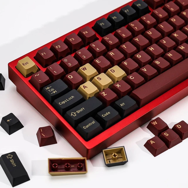 Main image of PBT Double Shot Custom Keycap Set,Keycaps 60 Percent-176 Keys Red Samurai Key Caps,Cherry Profile Keycaps for GK61/64/68/84/87/100/104/108 Mechanical Keyboard