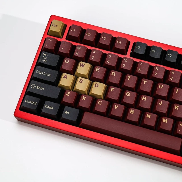 Alt view image 6 of 7 - PBT Double Shot Custom Keycap Set,Keycaps 60 Percent-176 Keys Red Samurai Key Caps,Cherry Profile Keycaps for GK61/64/68/84/87/100/104/108 Mechanical Keyboard