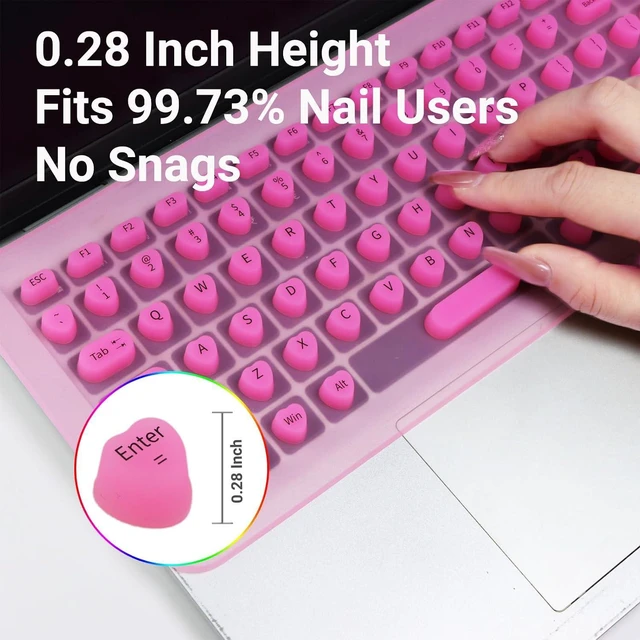 Alt view image 3 of 7 - Keyboard for Nails, The Second Generation Keyboard Cover for Long Nails (Black)