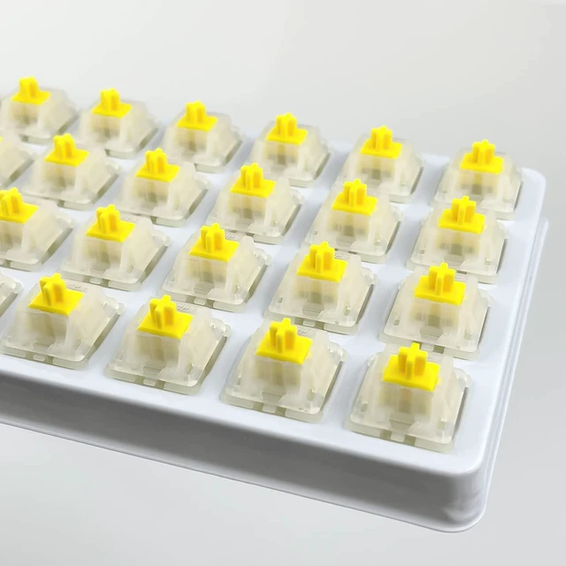 Alt view image 3 of 7 - Gateron Milky Yellow Pro Switches Pre Lubed SMD RGB LED KS-3 5 Pin Switch Compatible MX Mechanical Gaming Keyboard(36pcs Yellow)