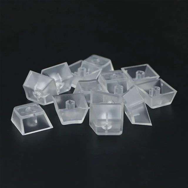 Alt view image 3 of 7 - OEM Profile Blank Keycaps ABS Frosted Transparent Translucent 1U R4 Keycap for MX switches Mechanical Keyboard(Transparent, 100pcs)