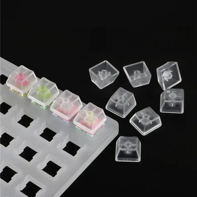 Alt view image 4 of 7 - OEM Profile Blank Keycaps ABS Frosted Transparent Translucent 1U R4 Keycap for MX switches Mechanical Keyboard(Transparent, 100pcs)