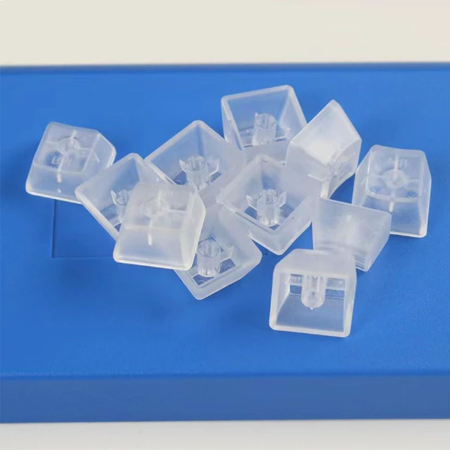 Alt view image 6 of 7 - OEM Profile Blank Keycaps ABS Frosted Transparent Translucent 1U R4 Keycap for MX switches Mechanical Keyboard(Transparent, 100pcs)