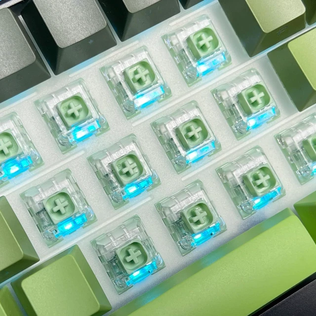 Alt view image 6 of 7 - Kailh Box Bamboo Switch,Heavy 3pin 55gf Clicky Switches IP56 Water-Proof Compatible MX Gaming Mechanical Keyboard(Jade Bamboo,45pcs)
