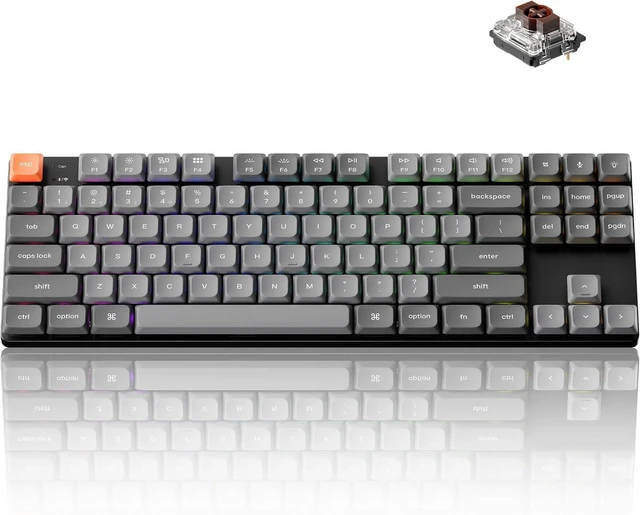 Main image of Keychron K1 Max Ultra Thin QMK/VIA Bluetooth Wireless/USB Wired Custom Mechanical Keyboard, 2.4GHz Hot Swappable TKL Layout RGB Backlight Ergonomic Keyboard with Low Profile Gateron