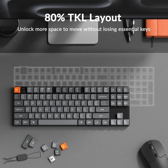 Alt view image 6 of 7 - Keychron K1 Max Ultra Thin QMK/VIA Bluetooth Wireless/USB Wired Custom Mechanical Keyboard, 2.4GHz Hot Swappable TKL Layout RGB Backlight Ergonomic Keyboard with Low Profile Gateron
