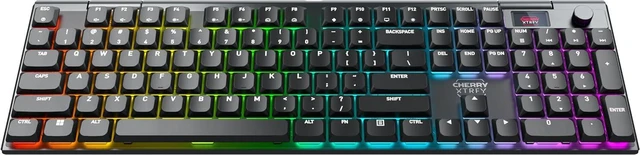 Main image of MX 10.1 Wireless, Cordless Low-Profile Gaming Keyboard | Multi Device with Rotary Knob Display MX LP 2.0 Red Switches, Black