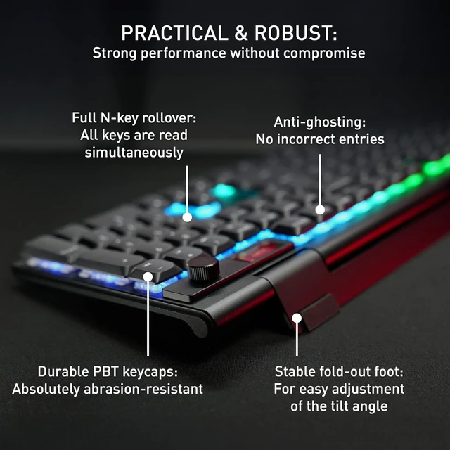 Alt view image 6 of 7 - MX 10.1 Wireless, Cordless Low-Profile Gaming Keyboard | Multi Device with Rotary Knob Display MX LP 2.0 Red Switches, Black