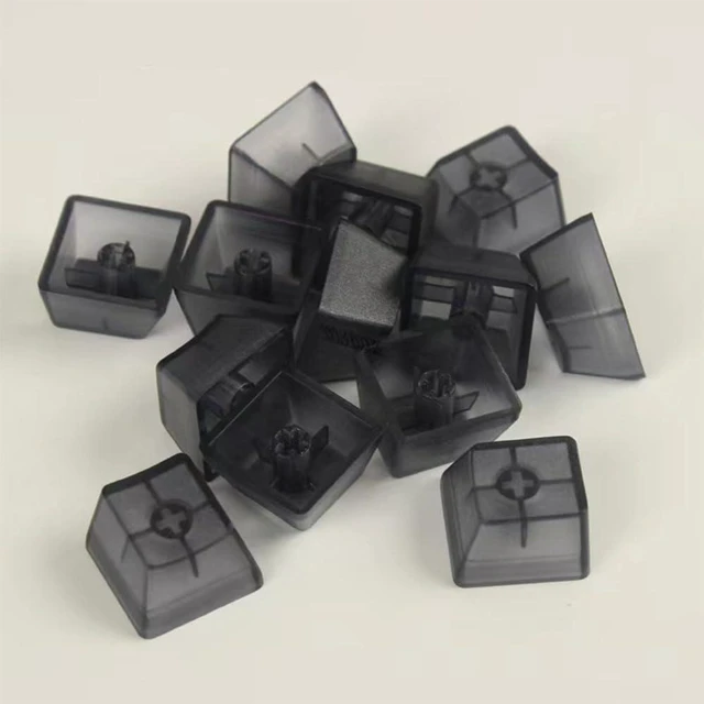Alt view image 2 of 3 - OEM Profile Blank Keycaps ABS Frosted Transparent Translucent 1U R4 Keycap for MX switches Mechanical Keyboard (Transparent Black, 20pcs)