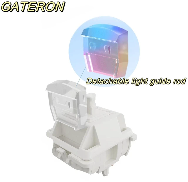 Alt view image 5 of 5 - GUYEKS Gateron Smoothie Keyboard Switches 5 Pin Linear Creamy Switches Pre Lubricated 40gf White Keyboard Switches Full POM RGB LED Suitable for MX Mechanical Keyboards (Pack of 90)