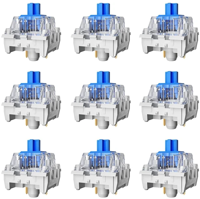Main image of Classic Blue Switch for Mechanical Gaming Keyboard,3 Pin 60gf RGB SMD Clicky Switch(Blue,90PCS)