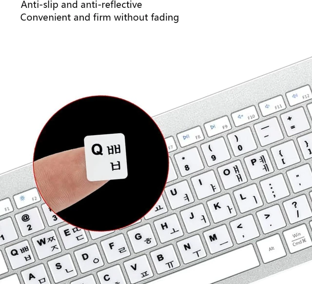 Alt view image 4 of 7 - 2 PCS Korean Keyboard Stickers for PC Computer Laptop Desktop Keyboard, Computer Keyboard Replacement Stickers (Korean),Black Font White Background