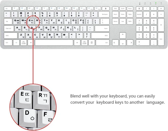 Alt view image 6 of 7 - 2 PCS Korean Keyboard Stickers for PC Computer Laptop Desktop Keyboard, Computer Keyboard Replacement Stickers (Korean),Black Font White Background