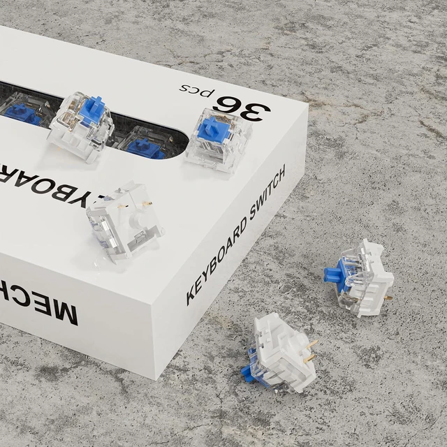 Alt view image 6 of 6 - Classic Blue Switch for Mechanical Gaming Keyboard,3 Pin 60gf RGB SMD Clicky Switch(Blue,90PCS)