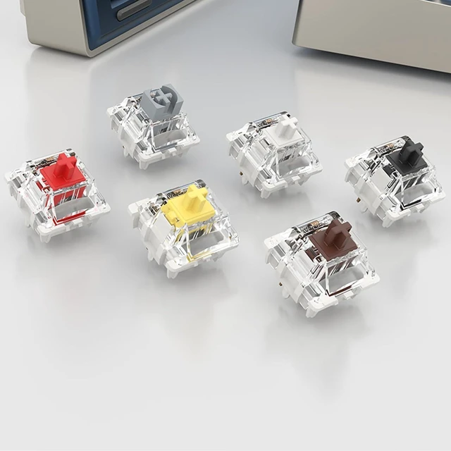 Alt view image 6 of 6 - Gateron G Silent White Pro 3.0 Pre-lubed Switches 5pin Linear for MX Mechanical Type Key Gaming Keyboard Switches, SMD RGB Light Plate Mounted Switches (70 Pcs-5pin, White)