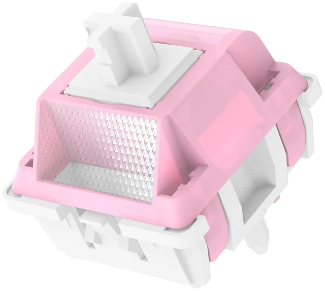 Alt view image 2 of 7 - DUROCK White Lotus Switch, High Precision Light Tactile Switches 56g Long Spring Pre-Lubed RGB Tactile Keyboard Switches (DUROCK White Lotus, 70pcs)