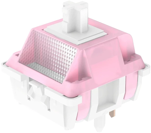 Main image of DUROCK White Lotus Switch, High Precision Light Tactile Switches 56g Long Spring Pre-Lubed RGB Tactile Keyboard Switches (DUROCK White Lotus, 70pcs)