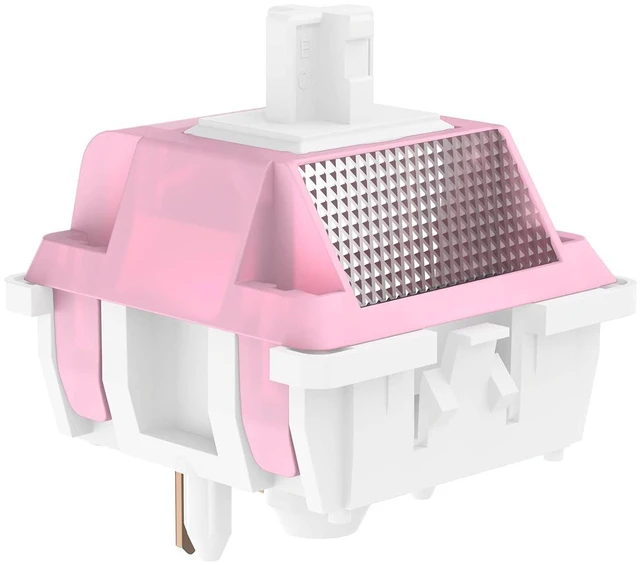 Alt view image 3 of 7 - DUROCK White Lotus Switch, High Precision Light Tactile Switches 56g Long Spring Pre-Lubed RGB Tactile Keyboard Switches (DUROCK White Lotus, 70pcs)
