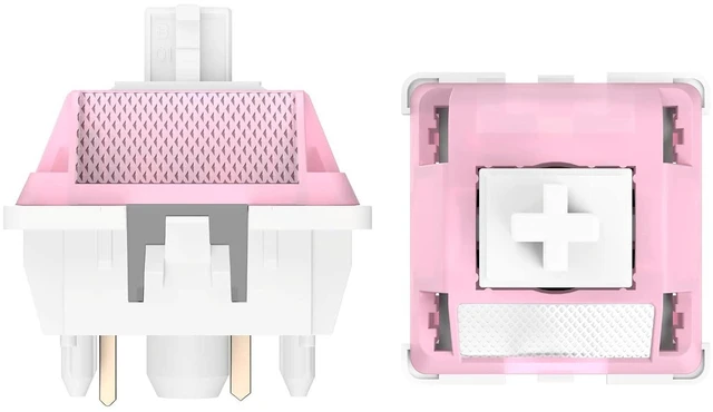Alt view image 5 of 7 - DUROCK White Lotus Switch, High Precision Light Tactile Switches 56g Long Spring Pre-Lubed RGB Tactile Keyboard Switches (DUROCK White Lotus, 70pcs)
