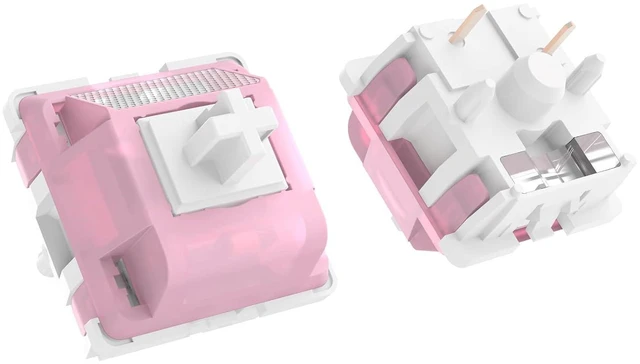 Alt view image 6 of 7 - DUROCK White Lotus Switch, High Precision Light Tactile Switches 56g Long Spring Pre-Lubed RGB Tactile Keyboard Switches (DUROCK White Lotus, 70pcs)
