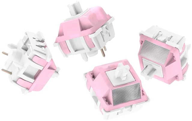 Alt view image 7 of 7 - DUROCK White Lotus Switch, High Precision Light Tactile Switches 56g Long Spring Pre-Lubed RGB Tactile Keyboard Switches (DUROCK White Lotus, 70pcs)