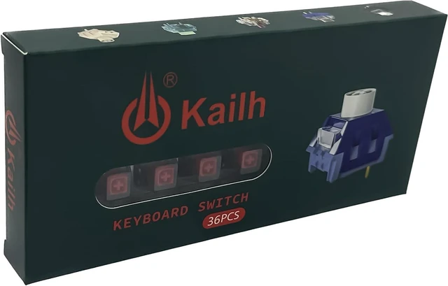 Alt view image 7 of 7 - Kailh Box Red Switches for Mechanical Keyboard,3-Pin 45gf Linear/Factory Lubed/Dust&Waterproof Switches(Kailh Box Red,36Pcs)