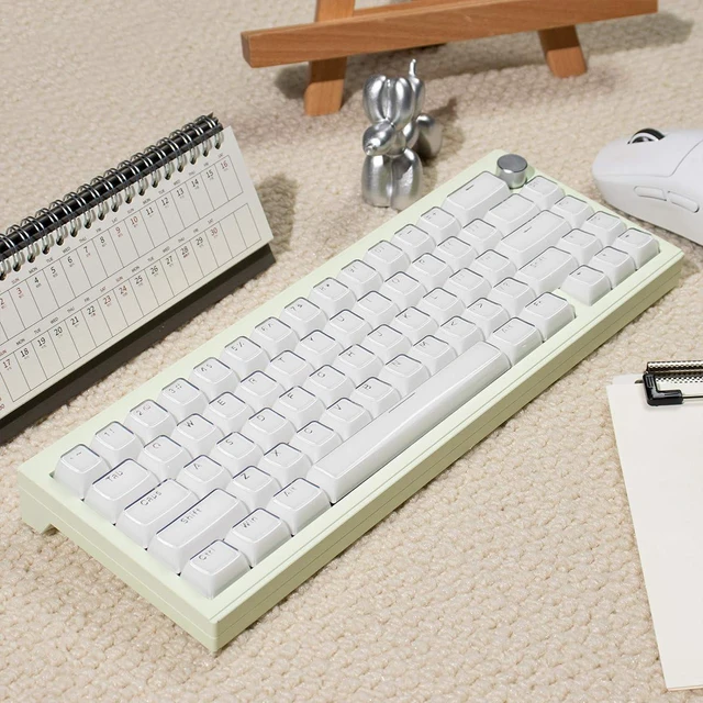 Alt view image 2 of 7 - Crystal Jelly Keycaps, White Custom Translucent Keycaps 135 Keys, OEM Profile Keycap, Cute Shine Through Keyboard Keycaps for 61/68/84/87/98/100 Cherry MX Keyboard Mechanical, White