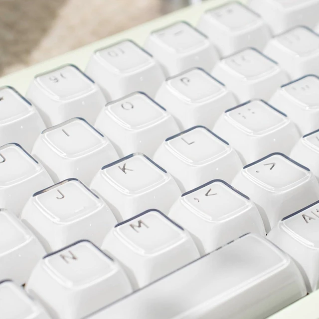 Alt view image 3 of 7 - Crystal Jelly Keycaps, White Custom Translucent Keycaps 135 Keys, OEM Profile Keycap, Cute Shine Through Keyboard Keycaps for 61/68/84/87/98/100 Cherry MX Keyboard Mechanical, White