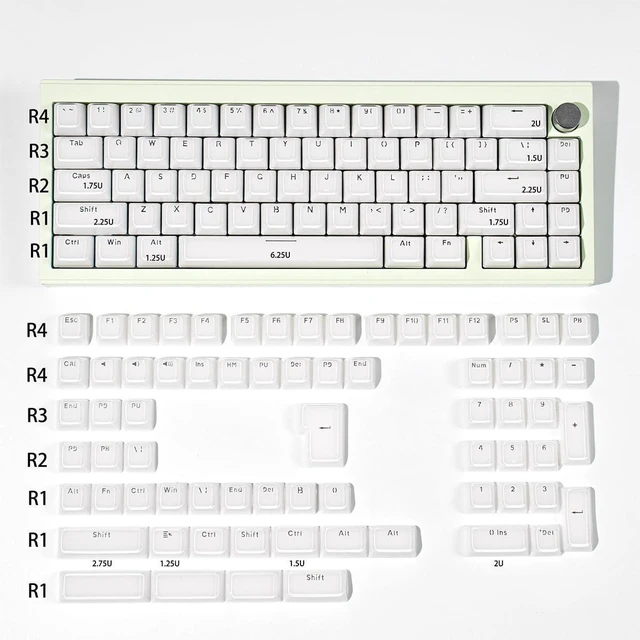 Alt view image 7 of 7 - Crystal Jelly Keycaps, White Custom Translucent Keycaps 135 Keys, OEM Profile Keycap, Cute Shine Through Keyboard Keycaps for 61/68/84/87/98/100 Cherry MX Keyboard Mechanical, White