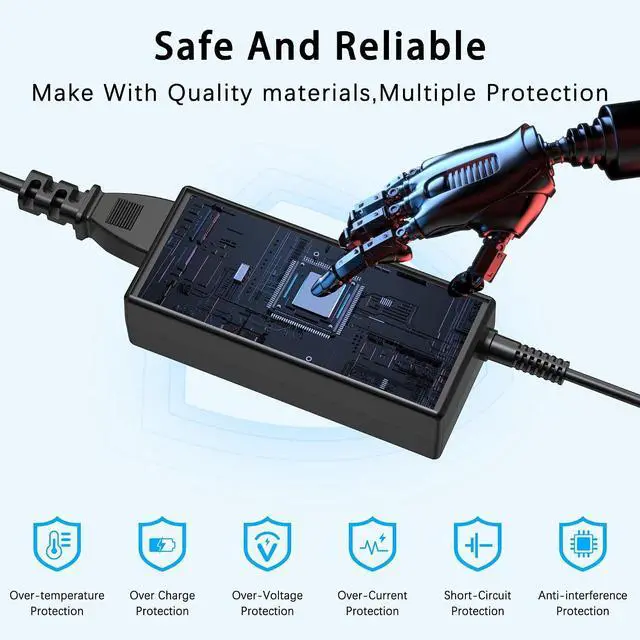 Alt view image 2 of 7 - 65W USB C Laptop Charger for HP Lenovo Dell Acer Asus Power Adapter Cord
