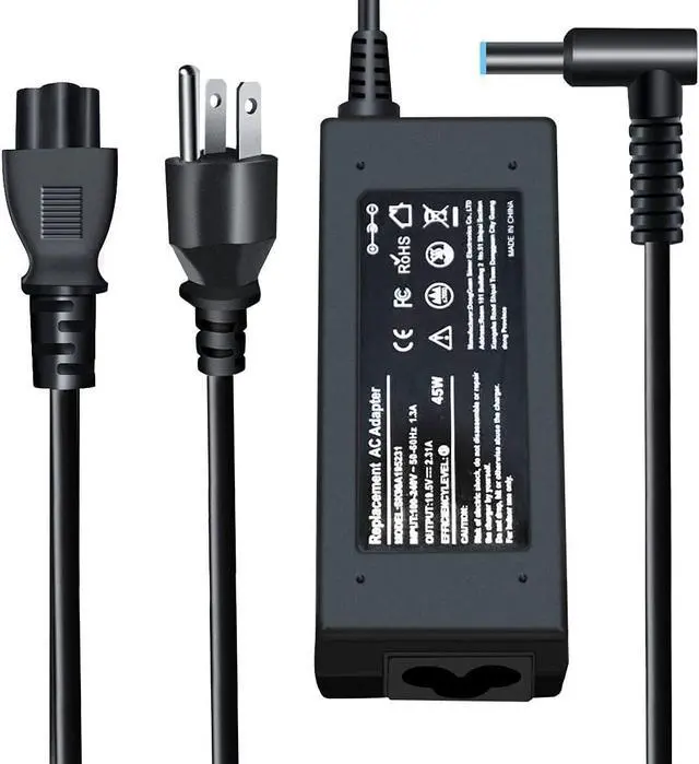 Main image of Compatible with HP Laptop Charger 65W 45W Easy Style Smart Blue Tip 4.5 x 3.0 mm, Replacement for HP Computer/Pavilion/Envy/ProBook/EliteBook/Stream x360, 10ft Power Cord
