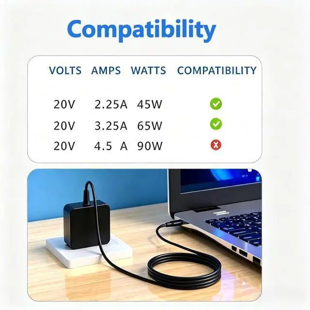 Alt view image 3 of 7 - 65W USB C Charger Compatible with Asus Zenbook 14 13 S13 S Flip 3 Deluxe Duo 14, Fit for Chromebook, Expertbook Laptop, Foldable Plug,Asus Laptop Power Supply