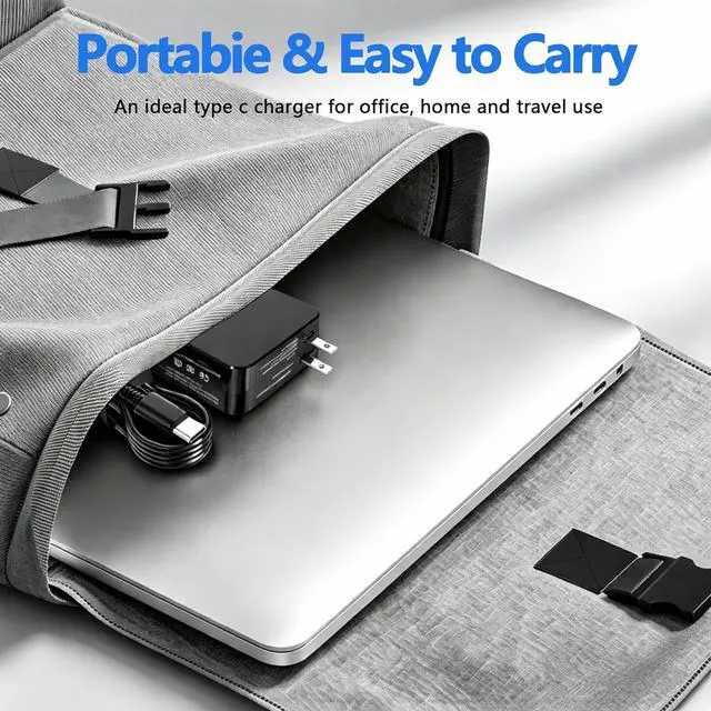 Alt view image 5 of 7 - 65W USB C Charger Compatible with Asus Zenbook 14 13 S13 S Flip 3 Deluxe Duo 14, Fit for Chromebook, Expertbook Laptop, Foldable Plug,Asus Laptop Power Supply