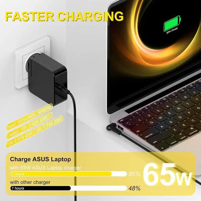 Alt view image 2 of 7 - 65W 45W 33W Laptop Charger for ASUS x515 x515j x515ja x515ea x515m x512d