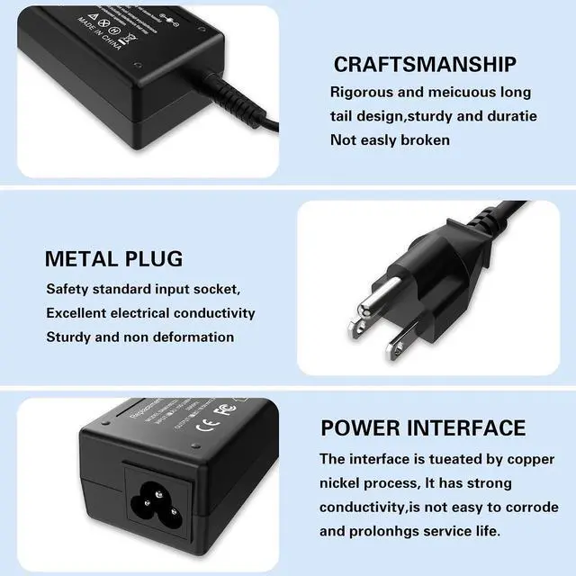 Alt view image 4 of 7 - 45W Laptop Charger for HP Laptop Computer Smart Blue Tip,Compatible with HP Pavilion x360 11 13 15 17,Elitebook Folio 1040 G1,Stream 11 13 14,Envy, ProBook,Notebook Series AC Adapter Power Cord