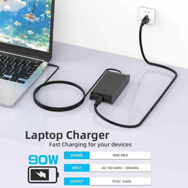 Alt view image 5 of 7 - ROLADA 90W Laptop Charger Compatible with Dell Latitude Inspiron Laptop