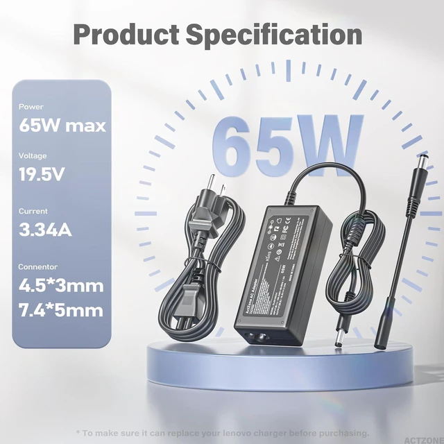 Alt view image 2 of 6 - 45W 65W Charger Compatible with Dell Inspiron 13 14 15 17 Latitude XPS 13