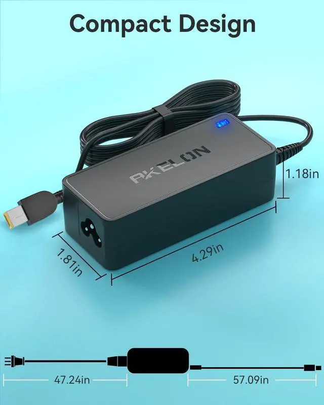 Alt view image 4 of 7 - AKELON 65W Laptop Charger for Lenovo Thinkpad X1 Carbon T460 T460s T430 T470 T470s T440 T440S T450 T450s Yoga 260 370 E440 E550 E450 X240 X260 X270 X380 AC Adapter Power Supply Cord