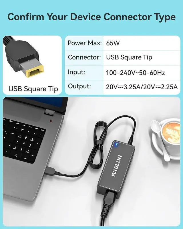 Alt view image 3 of 7 - AKELON 65W Laptop Charger for Lenovo Thinkpad X1 Carbon T460 T460s T430 T470 T470s T440 T440S T450 T450s Yoga 260 370 E440 E550 E450 X240 X260 X270 X380 AC Adapter Power Supply Cord
