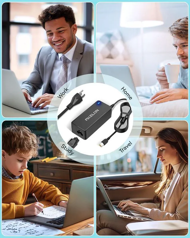 Alt view image 7 of 7 - AKELON 65W Laptop Charger for Lenovo Thinkpad X1 Carbon T460 T460s T430 T470 T470s T440 T440S T450 T450s Yoga 260 370 E440 E550 E450 X240 X260 X270 X380 AC Adapter Power Supply Cord