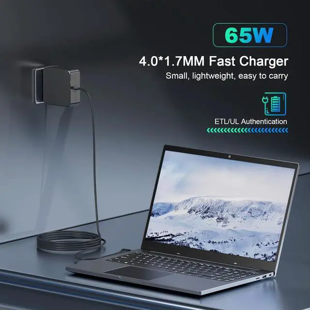 Alt view image 3 of 7 - 65W USB-C Laptop Charger for Lenovo IdeaPad