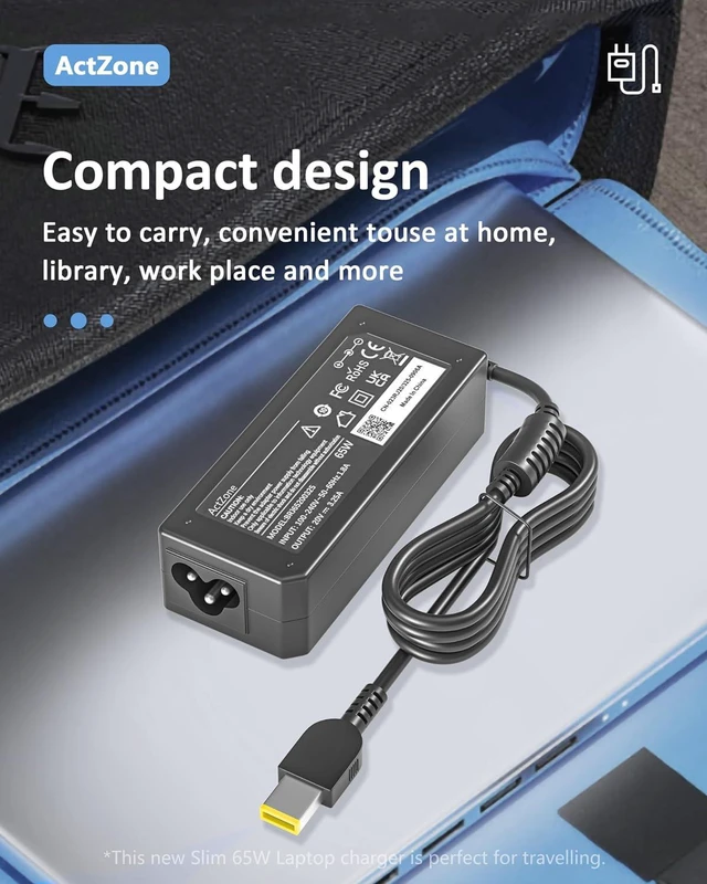 Alt view image 6 of 7 - 65W Charger Compatible with Lenovo ThinkPad X1 T X E Yoga Flex Ideapad