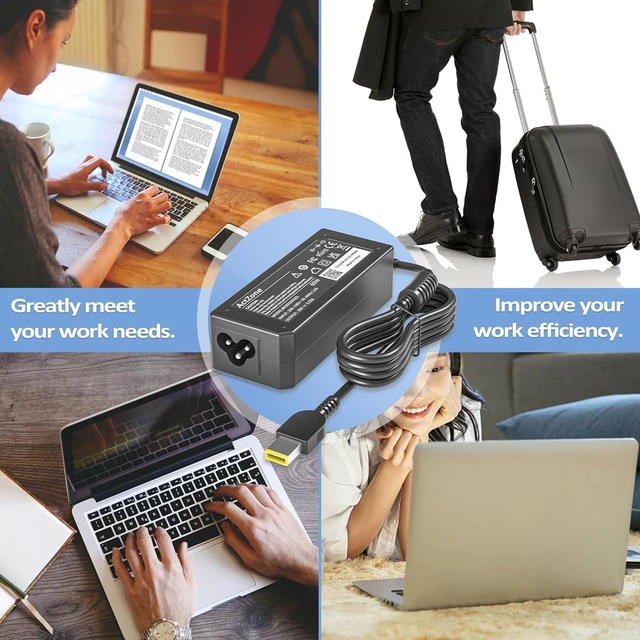 Alt view image 7 of 7 - 65W Charger Compatible with Lenovo ThinkPad X1 T X E Yoga Flex Ideapad