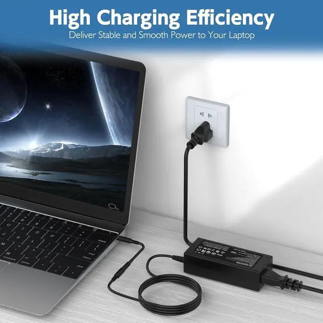 Alt view image 3 of 7 - 65W Laptop Ac Adapter Charger for Dell Inspiron i5755 i5758 i3147 i3148 i7437 i7348;15-5000 Series 15 5558 3558 3551 3552 5551 5555 5559 5565 5567 5568 5578 5758 7558 7579 7568 7569 i5558 i5559 i3558