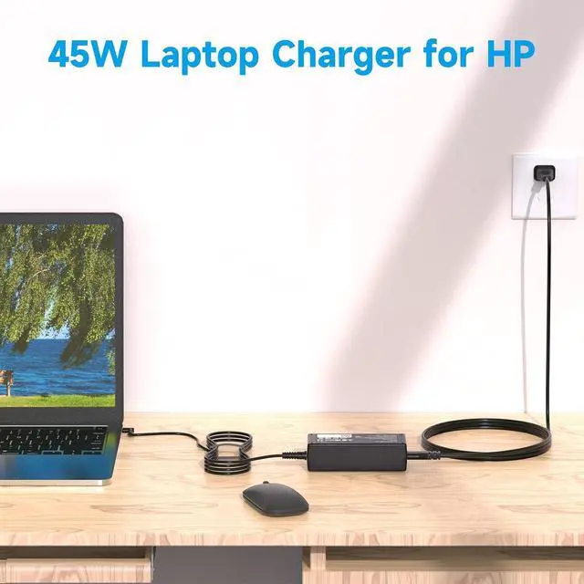 Alt view image 5 of 7 - 45W Charger Compatible with HP Stream 11 13 14, Pavilion, Elitebook Folio, Spectre, Pavilion Touchsmart, Notebook Series AC Adapter Power Supply (4.5mm x 3.0mm)