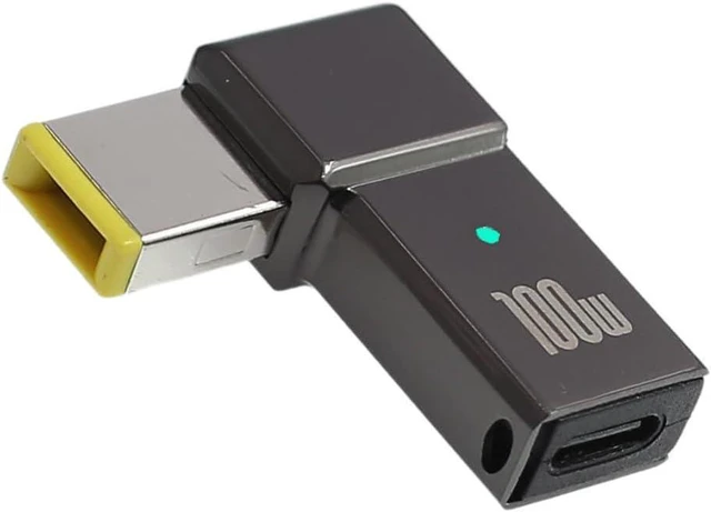 Main image of USB C to Laptop Charger Converter, Type C to DC Plug, 100W PD, Charging Connector for Thinkpad X1 Legion Y7000P Laptop 20V (11 x 4.5mm Thinkpad Large Needle)