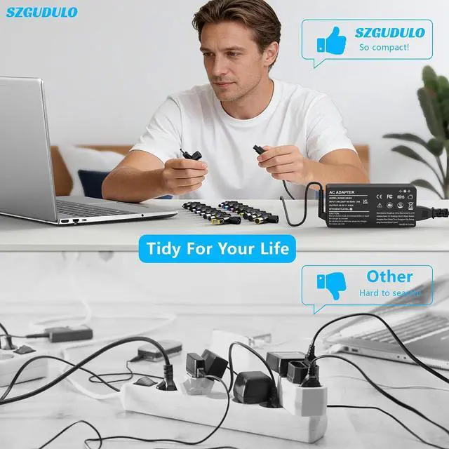 Alt view image 6 of 7 - SZGUDULO 90W Universal AC Adapter Laptop Charger for Dell HP Acer 16 Tips