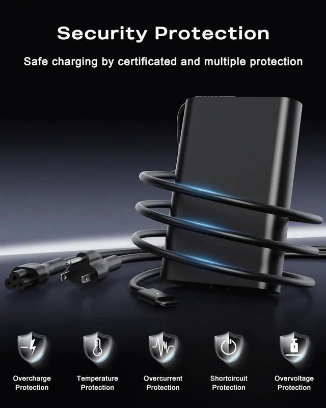 Alt view image 4 of 6 - SZGUDULO 65W 45Watt for Dell Laptop USB C Charger Latitude XPS Chromebook