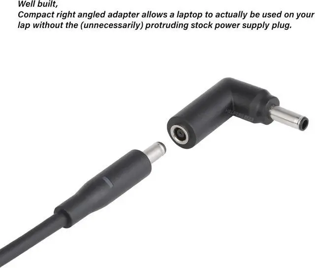 Alt view image 3 of 7 - 4.5 x 3.0 mm Right Angle 90-Degree Power Adapter Connector Converter for Dell Latitude; XPS; Vostro Laptop AC Charger Cord - 1 pcs
